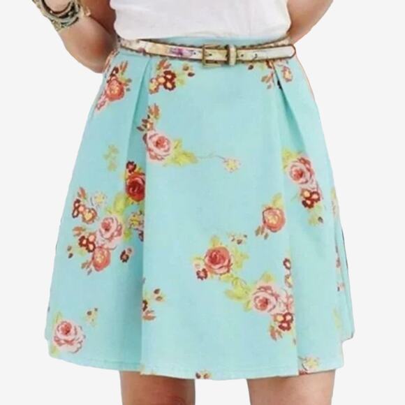 Matilda Jane Natural Beauty Skirt Extra Large Floral Cotton Blend Pleated Summer - Picture 3 of 3